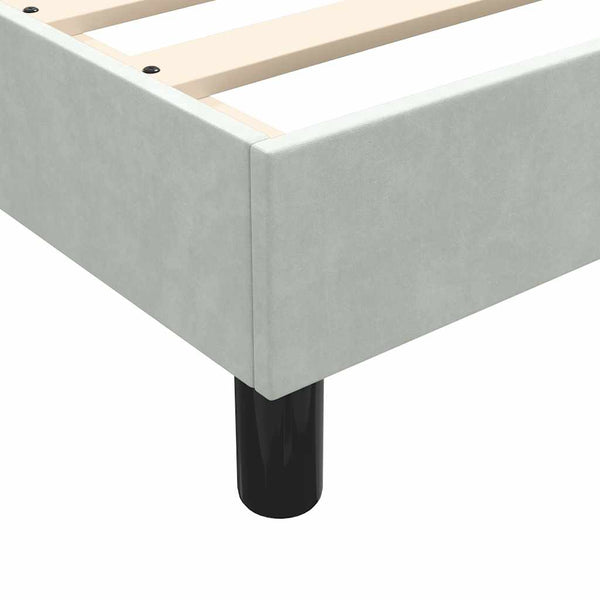 Boxspringbett 90x210 cm Hellgrau Samt