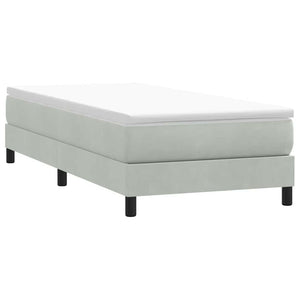 Boxspringbett 90x210 cm Hellgrau Samt