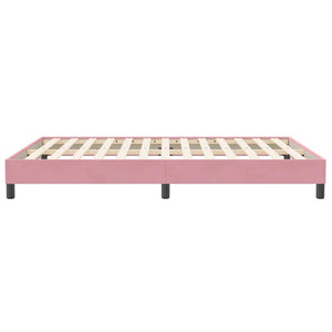 vidaXL Lit coffre sans matelas rose 140x210 cm velours