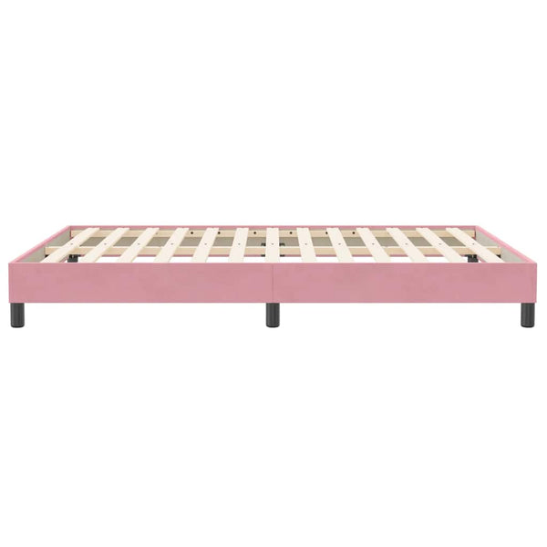 vidaXL Lit coffre sans matelas rose 140x210 cm velours