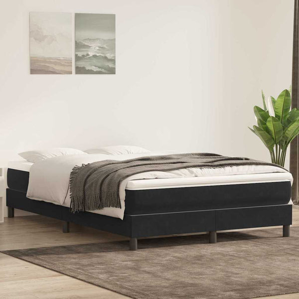 Boxspringbett Schwarz Samt 160x210 cm (Ohne Matratze)