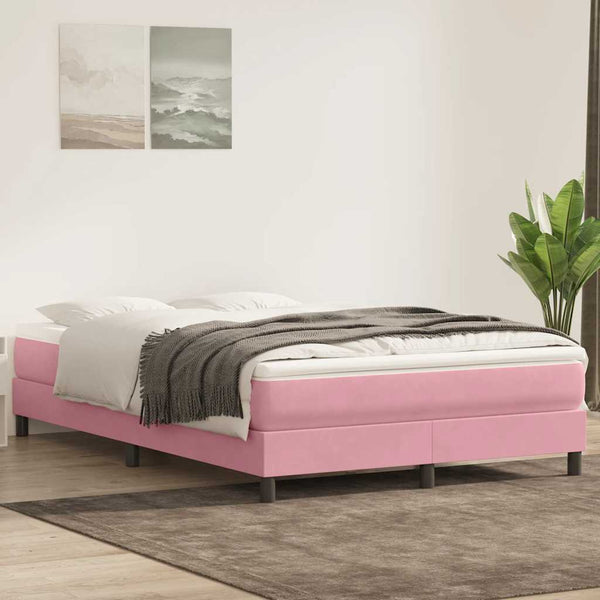 Boxspringbett Rosa 160x210 cm Samt Ohne Matratze