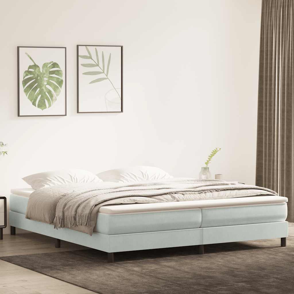 Boxspringbett Hellgrau 200x210 cm Samt
