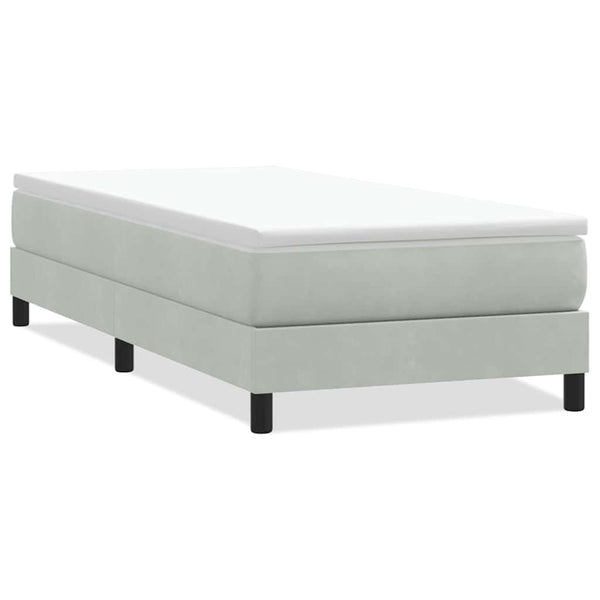 Boxspringbett 80x220 cm Hellgrau Samt