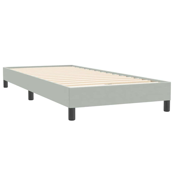 Boxspringbett 80x220 cm Hellgrau Samt
