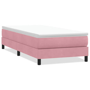 Rosa Samt Boxspringbett 80x220 cm (Ohne Matratze)