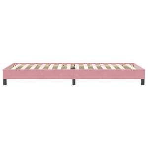 Rosa Samt Boxspringbett 80x220 cm (Ohne Matratze)