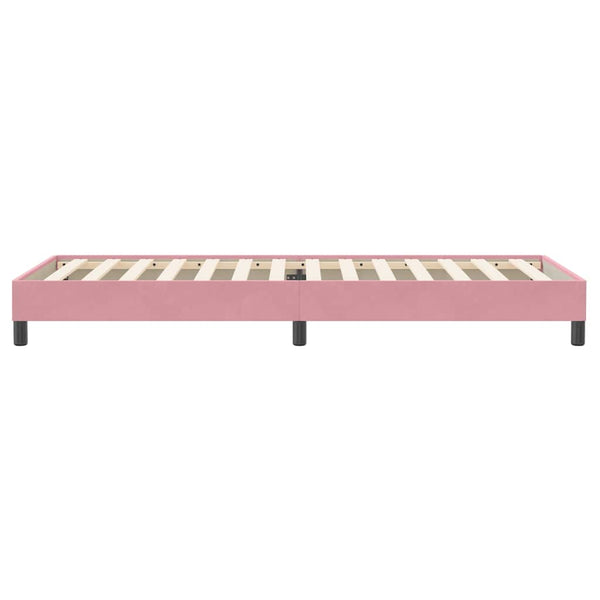 Rosa Samt Boxspringbett 80x220 cm (Ohne Matratze)
