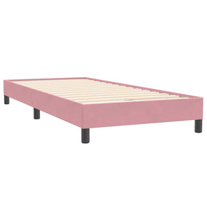 Rosa Samt Boxspringbett 80x220 cm (Ohne Matratze)