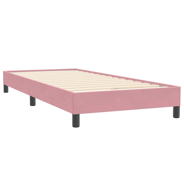 Rosa Samt Boxspringbett 80x220 cm (Ohne Matratze)