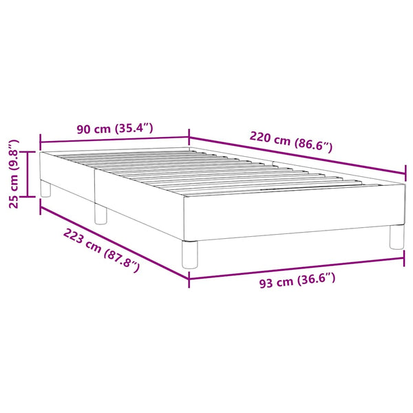 Boxspringbett 90x220 cm Dunkelblau Samt