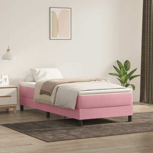 Boxspringbett Rosa 90x220 cm Samt Ohne Matratze