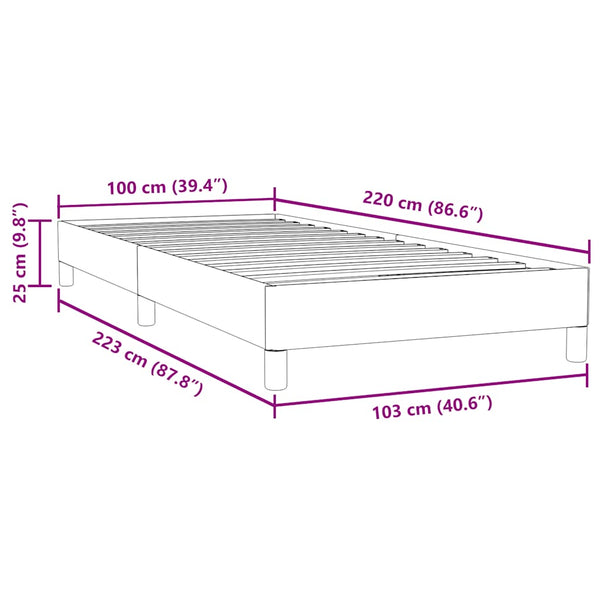Boxspringbett Hellgrau 100x220 cm Samt