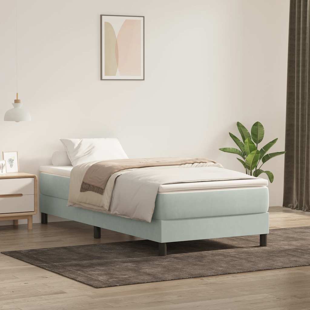 Boxspringbett Hellgrau 100x220 cm Samt