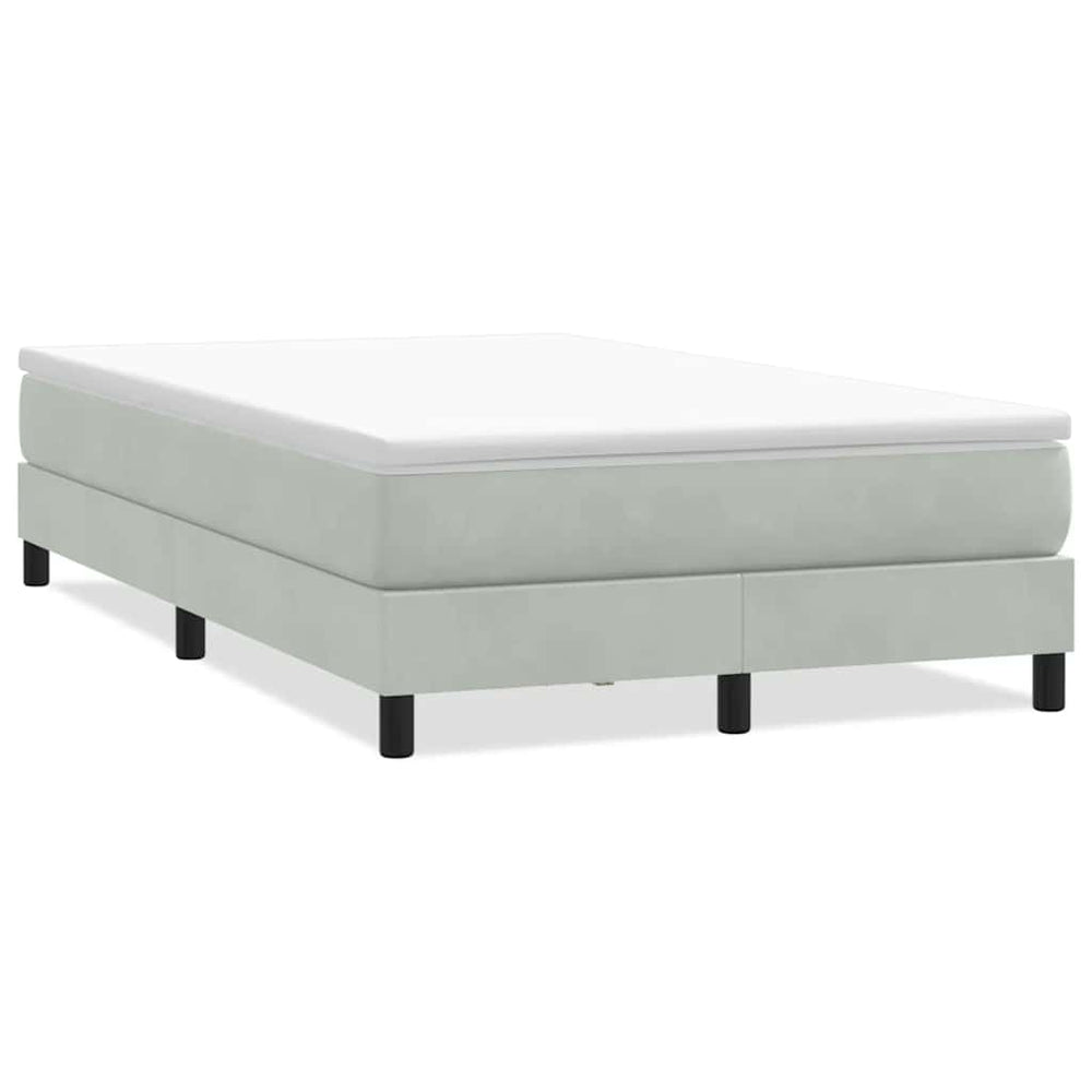Boxspringbett 120x220 cm Hellgrau Samt