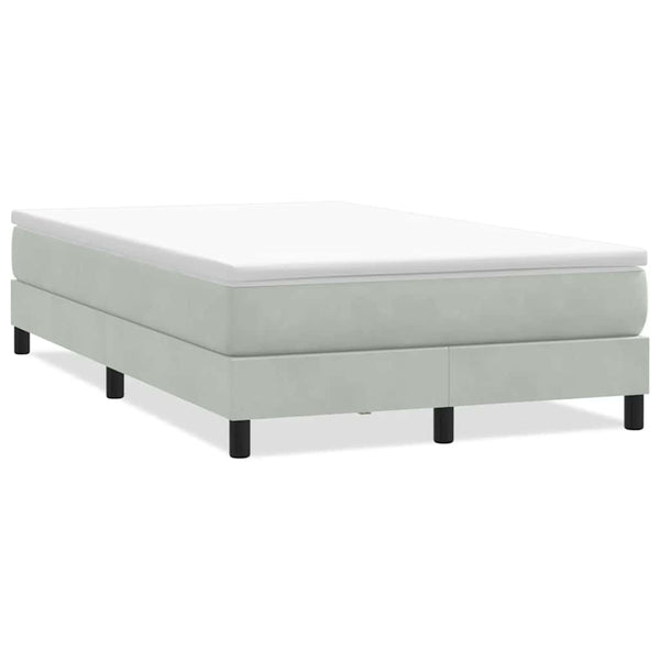 Boxspringbett 120x220 cm Hellgrau Samt