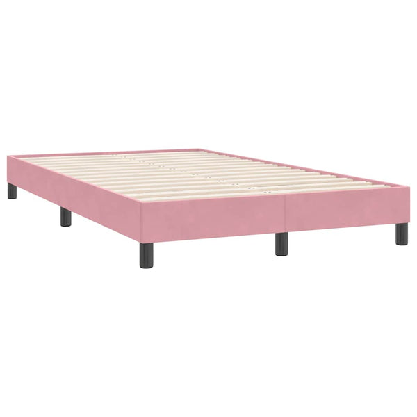 Rosa Boxspringbett 120x220 cm Samt Ohne Matratze