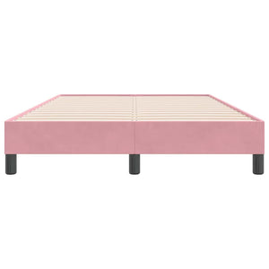 Rosa Boxspringbett 120x220 cm Samt Ohne Matratze
