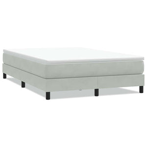 Boxspringbett 140x220 cm Hellgrau Samt
