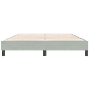Boxspringbett 140x220 cm Hellgrau Samt