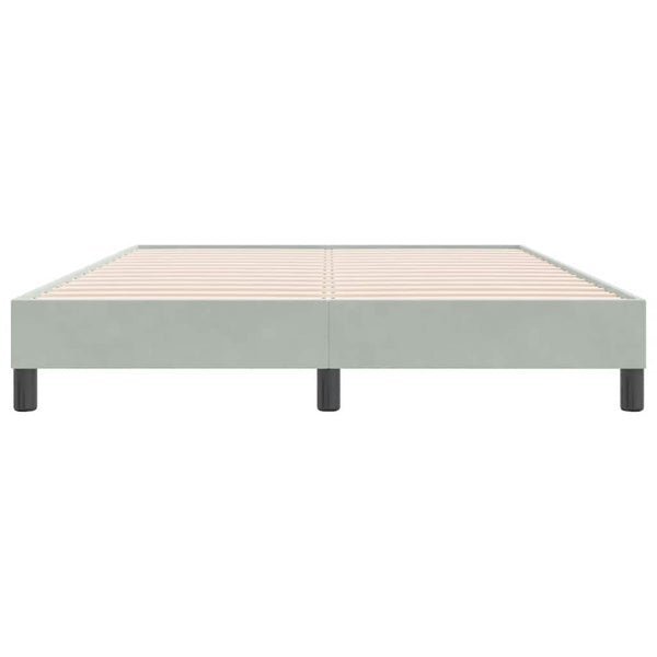 Boxspringbett 140x220 cm Hellgrau Samt