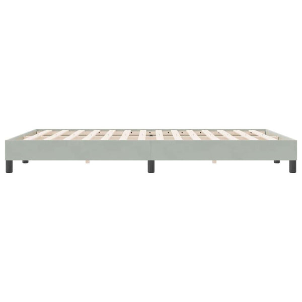 Boxspringbett 140x220 cm Hellgrau Samt