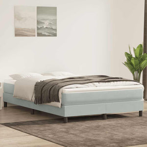 Boxspringbett 140x220 cm Hellgrau Samt