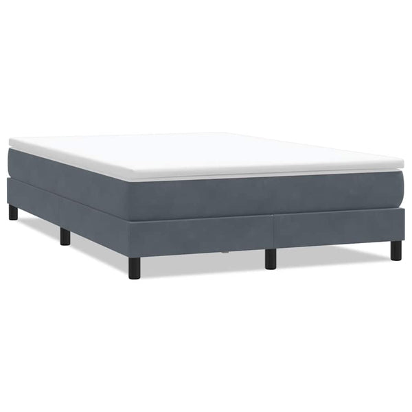 Boxspringbett 140x220 cm Dunkelgrau Samt