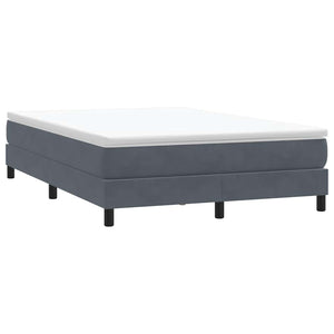 Boxspringbett 140x220 cm Dunkelgrau Samt