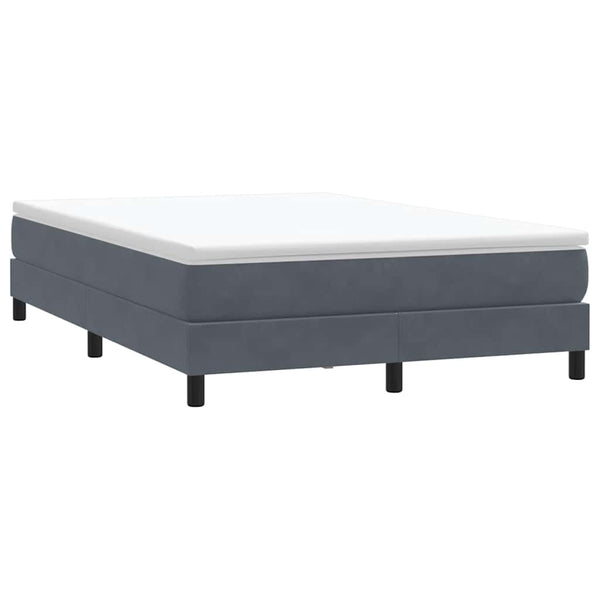 Boxspringbett 140x220 cm Dunkelgrau Samt