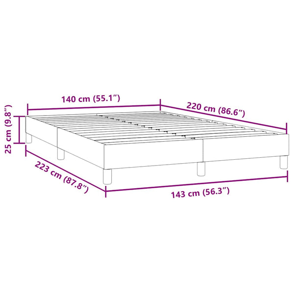 Boxspringbett 140x220 cm Dunkelgrau Samt