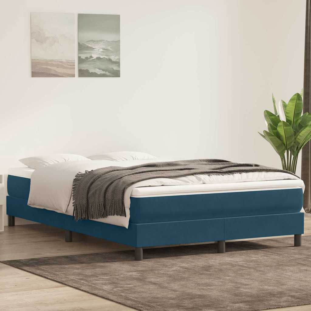 Boxspringbett Dunkelblau 140x220 cm Samt
