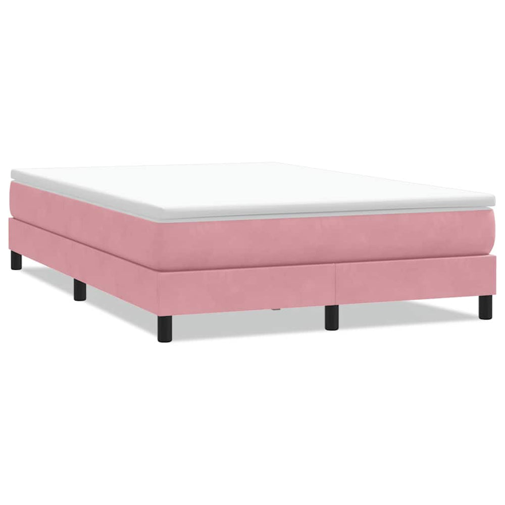 vidaXL Box Spring Bed Frame without Mattress Pink 140x220 cm Velvet