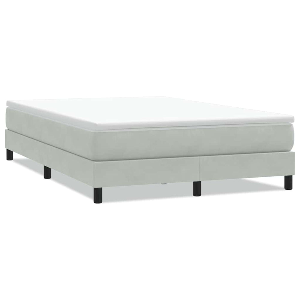 vidaXL Box Spring Bed Frame without Mattress Light Grey 160x220 cm Velvet