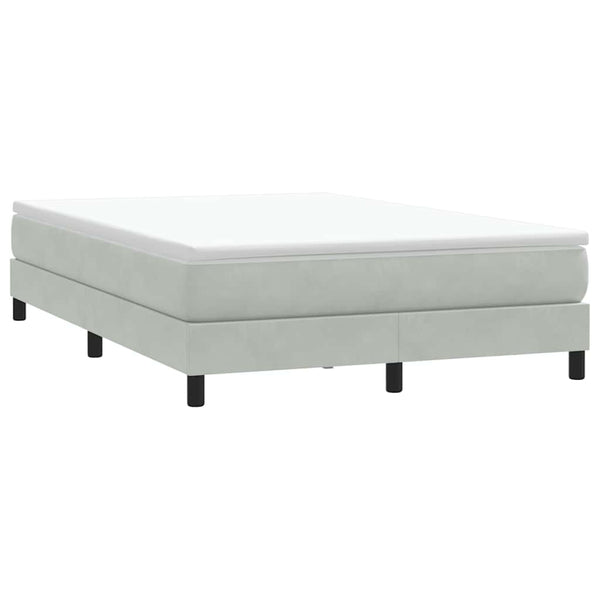 Boxspringbett 160x220 cm Hellgrau Samt