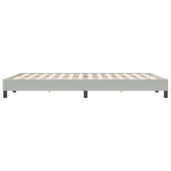 Boxspringbett 160x220 cm Hellgrau Samt