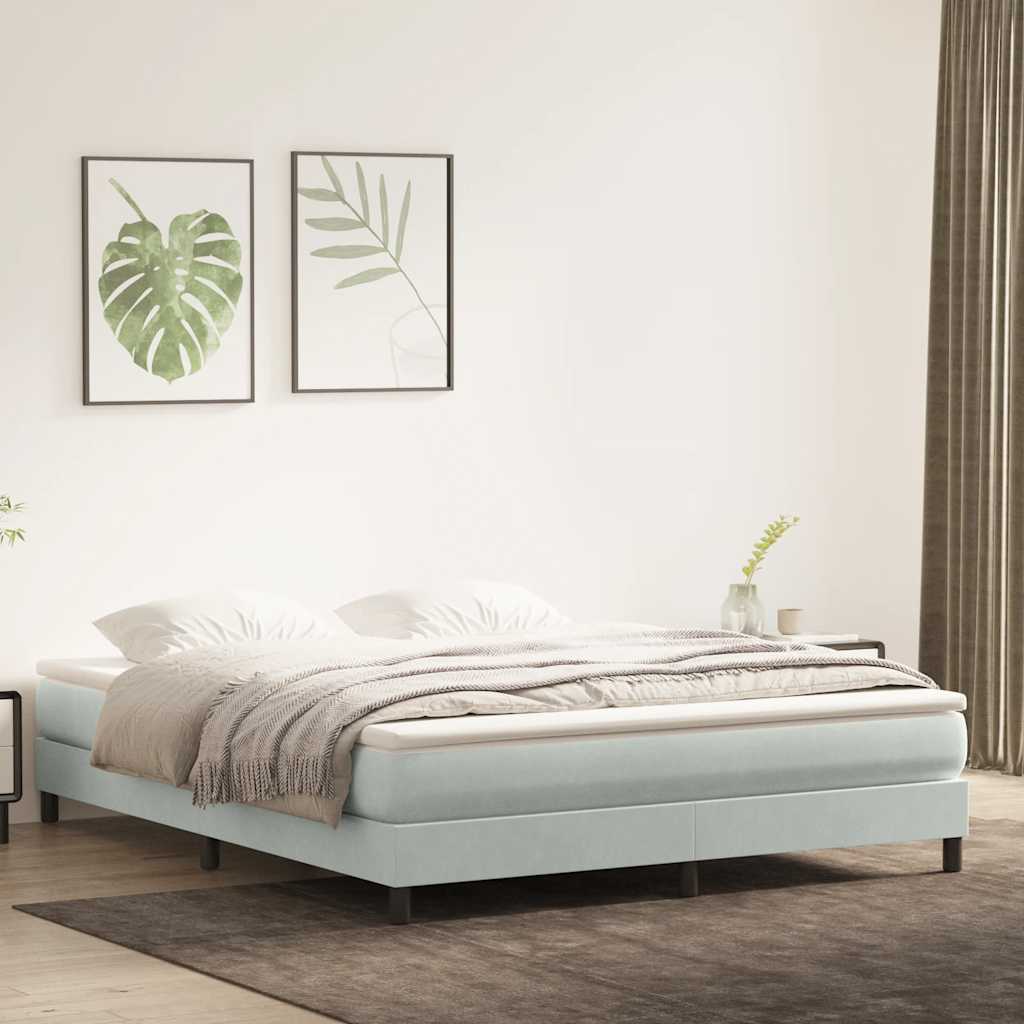 Boxspringbett Hellgrau 180x220 cm Samt