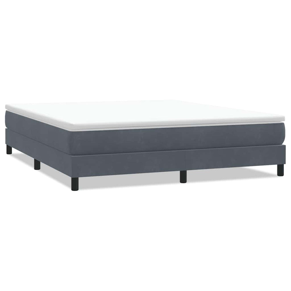 vidaXL Box Spring Bed Frame without Mattress Dark Grey 180x220 cm Velvet