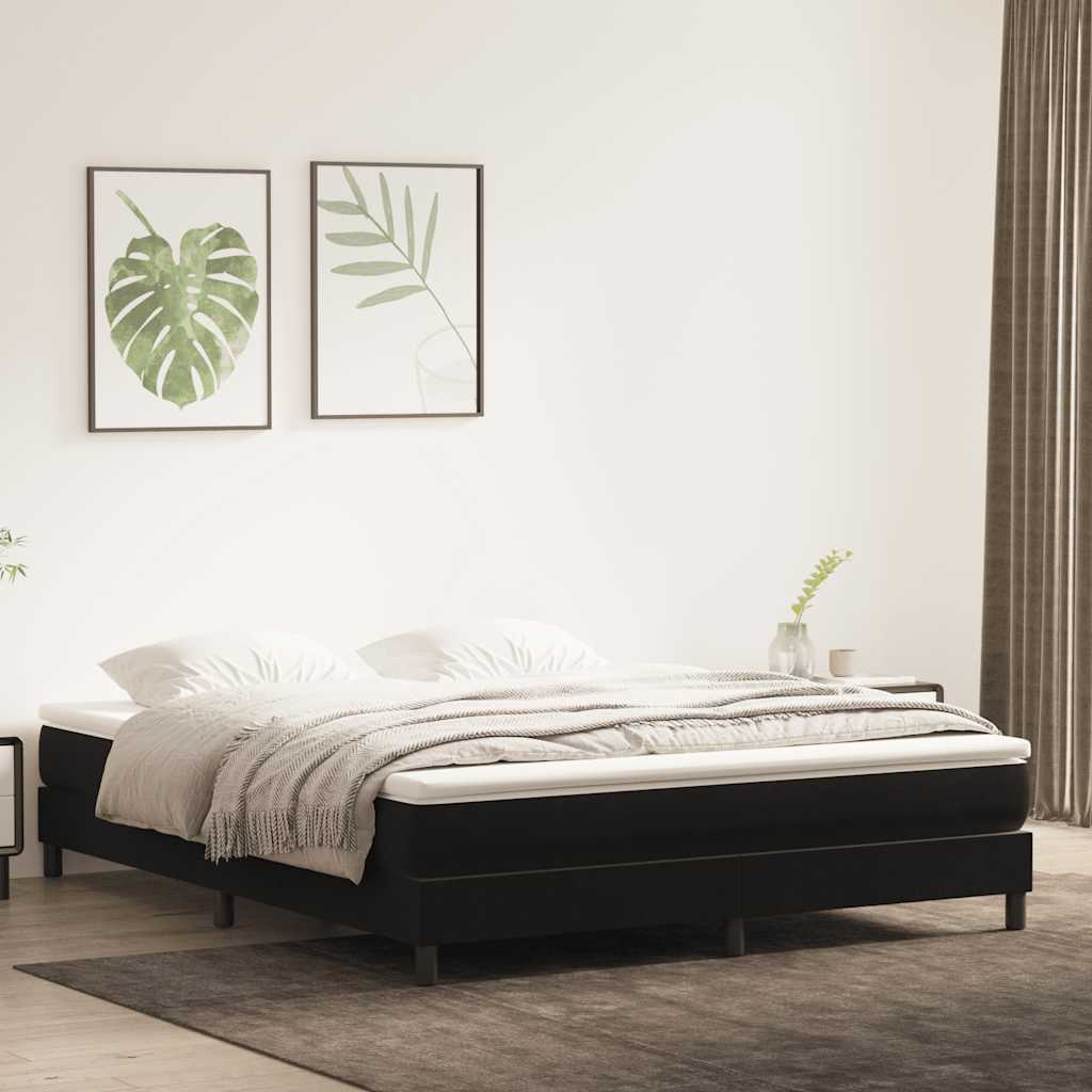 Boxspringbett Schwarz 180x220 cm Samt
