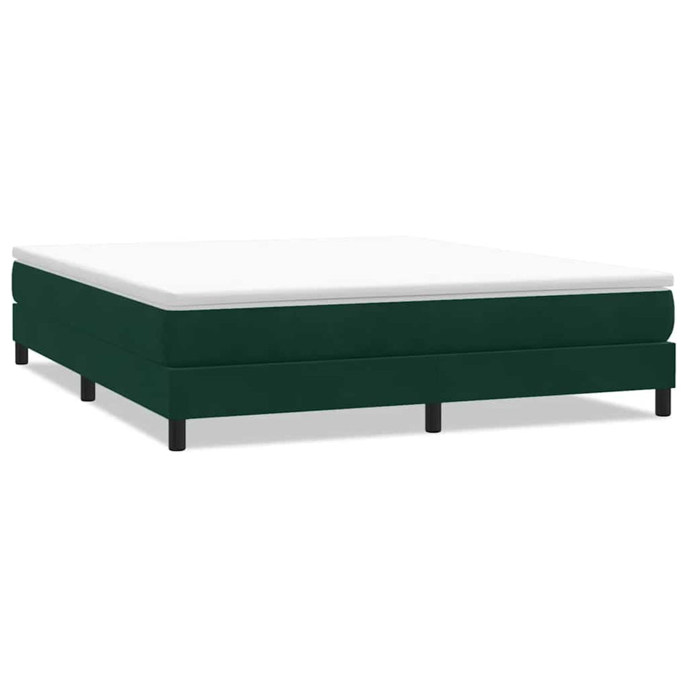 vidaXL Box Spring Bed Frame without Mattress Dark Green 180x220 cm Velvet