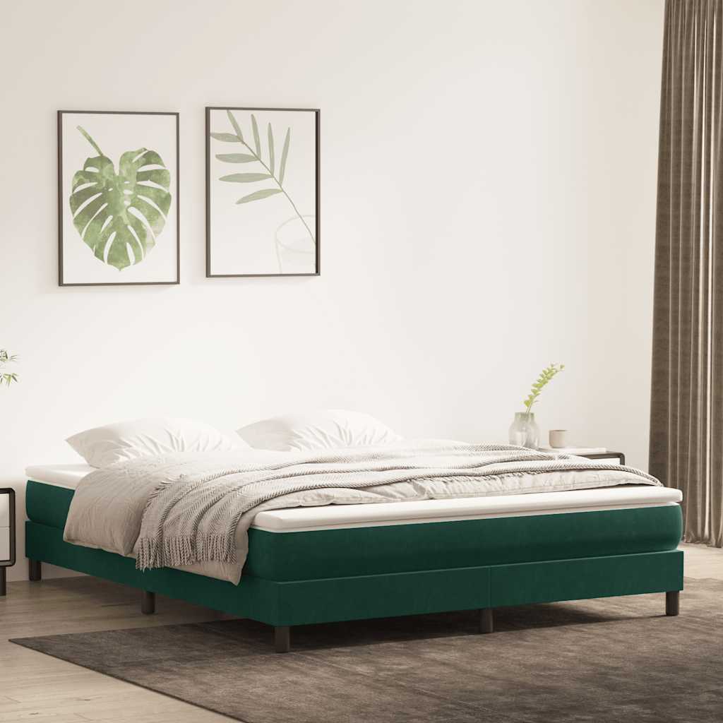 Boxspringbett Dunkelgrün 180x220 cm Samt