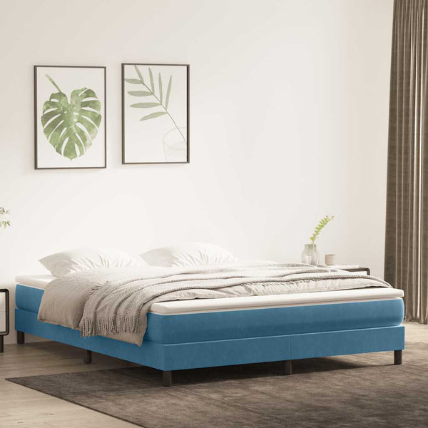 Boxspringbett Dunkelblau 180x220 cm Samt