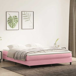 Boxspringbett Rosa 180x220 cm Samt Ohne Matratze