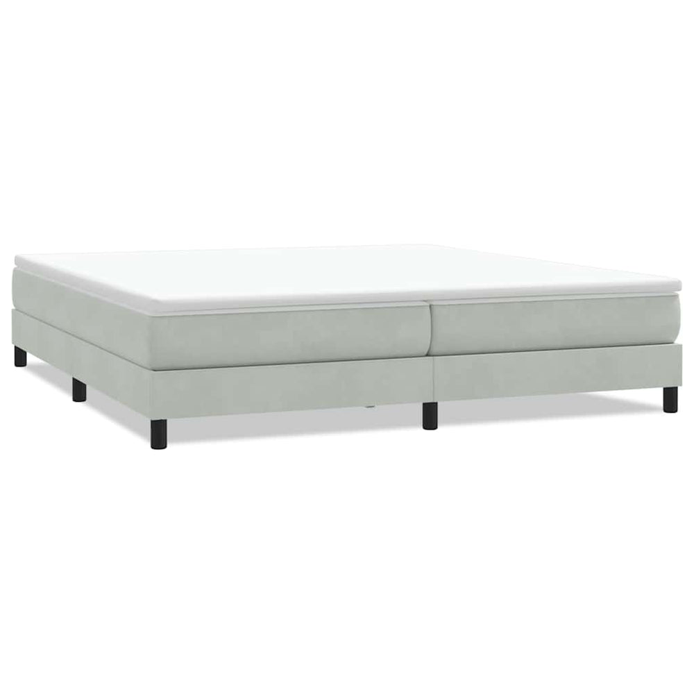 vidaXL Box Spring Bed Frame Without Mattress Light Gray 200x220 cm Velvet