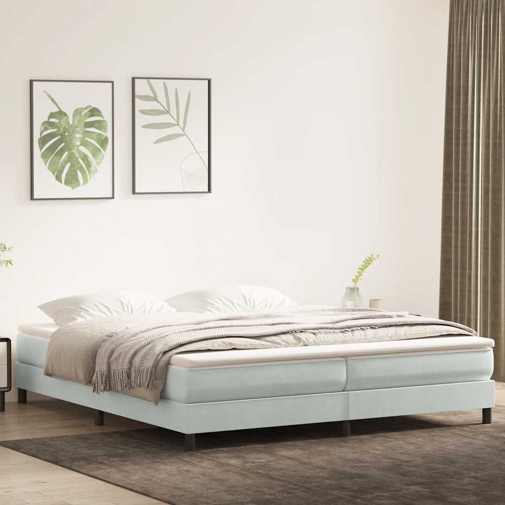 Boxspringbett Hellgrau 200x220 cm Samt