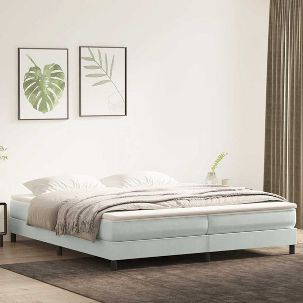 Boxspringbett Hellgrau 200x220 cm Samt
