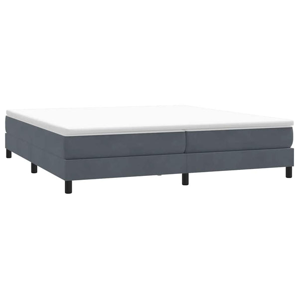 Boxspringbett 200x220 cm Dunkelgrau Samt
