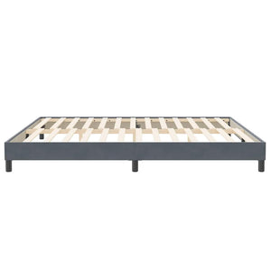 Boxspringbett 200x220 cm Dunkelgrau Samt
