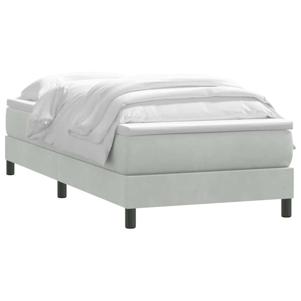 Boxspringbett mit Matratze Hellgrau 80x210 cm Samt