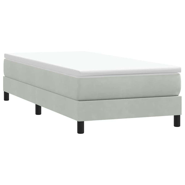 Boxspringbett mit Matratze Hellgrau 80x210 cm Samt